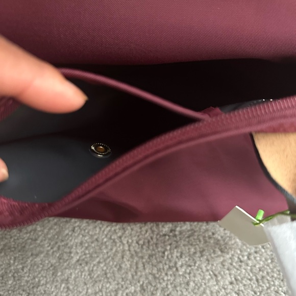 NEW Longchamp small tote bag burgundy nylon - Picture 11 of 14